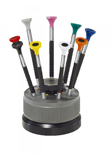 Bergeon 6899-S09 Tournevis d'horloger avec 9 tournevis et lames de rechange