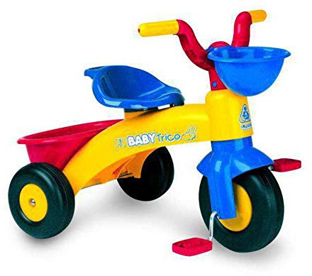 Tricycle Bébé 1 an 2 Ans 3 Ans Trico Max – Tricycle pour Enfants Léger avec Pédales + Paniers Avant et Arrière - Multicolore – INJUSA