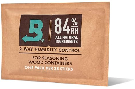 Boveda für Zigarren | 2-Wege-Feuchtigkeitskontrolle mit 84 % relativer Feuchtigkeit zum Einrichten eines Humidors | Größe 60 zur Verwendung für jeweils 25 Zigarren im Humidor | für die richtige Einrichtung eines Humidors aus Holz innerhalb von 14 Tagen | 1 Stück
