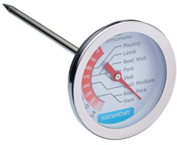 KitchenCraft Stainless Steel Meat Thermometer, Silver