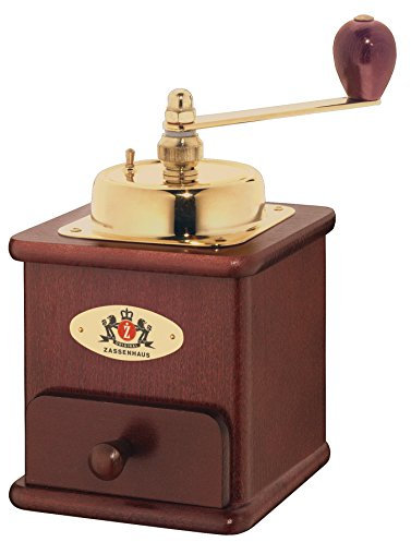 Zassenhaus Kaffeemühle Manuell BRASILIA | Buche Mahagoni | 12 x 12.5 x 20cm | zum Mahlen von Kaffeebohnen | stufenlos verstellbarer Mahlgrad | mit Original Zassenhaus Mahlwerk
