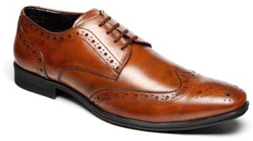 Catesby P743 Premium läder herrskor brogue formella bröllop extra vadderade skor för män, SOLBRÄNNA, 41.5 EU