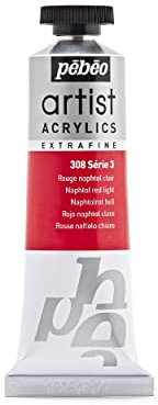 Pebeo Ölfarbe, 37 ml, Künstler Acrylfarbe, Naphtol, Rot