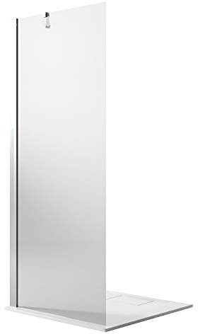 Parete doccia Walk In 40CM H190 Vetro Trasparente con Trattamento Anticalcare mod. Flip