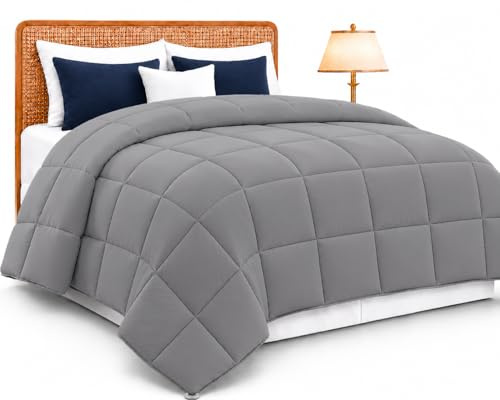 LUX Décor King Comforter – 102x90 Ultra-Soft Down Alternative Duvet Insert with Corner Tabs & Box Stitching, Hotel Quality Plush Microfiber Bedding, Oeko-TEX Certified - Grey