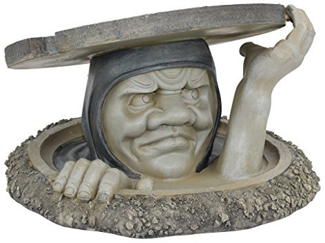 Design Toscano NG33392 Scultura da Giardino l'Abitante di sotto, Grande, Abbronzatura