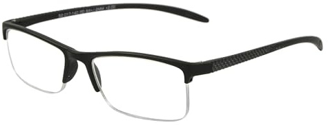 Foster Grant Men's Paolo Square Reading Glasses, Black/Transparent, 59 mm + 1.75