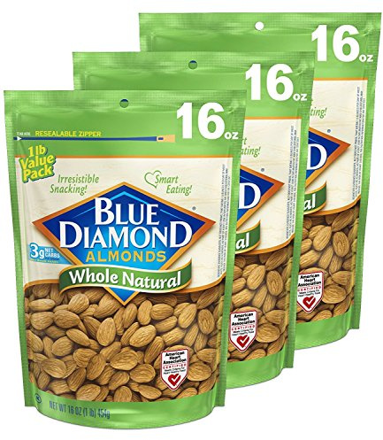 Blue Diamond Whole Natural – 453 Gram Bag (Pack of 3)