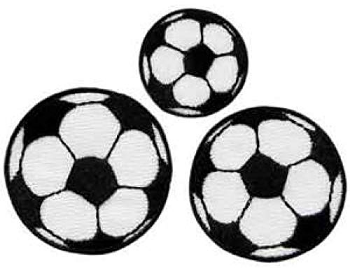Catch the Patch Fussball Fußball Set 3 Stück - (Größe: verschiedene Größen) – Patches & Bügelbilder zum Aufnähen oder Aufbügeln – Für Kleidung, Jacken, Rucksäcke & DIY-Projekte
