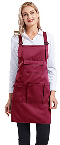 Nanxson Delantal unisex para peluquería, delantal de trabajo, para el jardín o para tareas domésticas, ajustable, con bolsillos CF3010