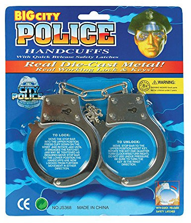 Bristol Novelty GJ095 Menottes en Métal, Accessoire de Déguisement