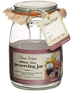 Kitchen Craft Home Made Tarro Cierre con Palanca, Metal, Blanco, 17x10x17 cm