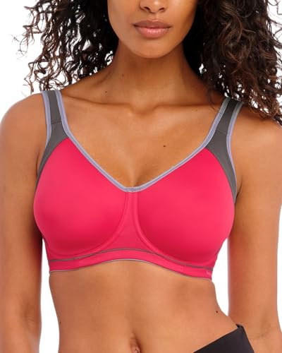Freya Women's Sonic Underwired Moulded Spacer sports bras, Hot Crimson, 32 F UK
