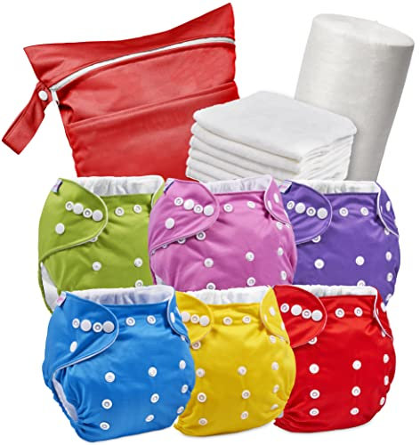 Waschbare Windeln, umweltfreundlich, wiederverwendbar, mit Bambus gefüllt, Einweg-Handtuchrolle, Tragetasche, Neugeborene