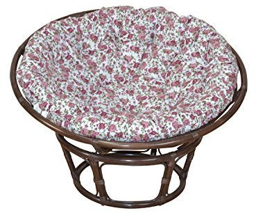 moebel direkt online Papasansessel, Durchmesser 80 cm Sessel mit Kissen braun