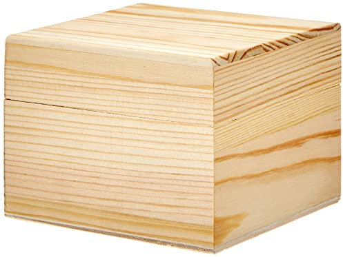 GLOREX Holzbox, Holz, Natur, 10,5 x 10,5 x 8 cm