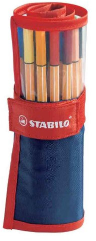 STABILO Fineliner point 88, 30er Rollerset, orange weiß