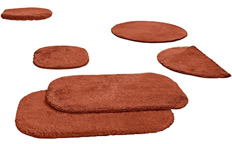 Erwin Müller Duschvorlage, Duschmatte Kefalonia rutschhemmend Terra Größe 50x80 cm - für Fußbodenheizung geeignet, dichter, Flauschiger Floor (weitere Farben)