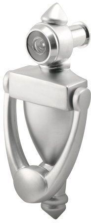 Prime-Line U 10327 Door Knocker and Viewer, 9/16 In. Bore, 180 Degree View Angle, Satin Nickel (Single Pack)