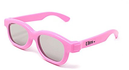 Ultra 4 Paar Rosa Kinder 3D Brillen Kinder zur Verwendung mit Allen Passiv TVs Kinoprojektoren und RealD Filme Zirkuläre Filme Polarisiert