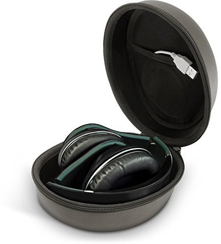 iGadgitz U5415 EVA Funda Viaje Estuche Zipperde Compatible con Auriculares - Negro