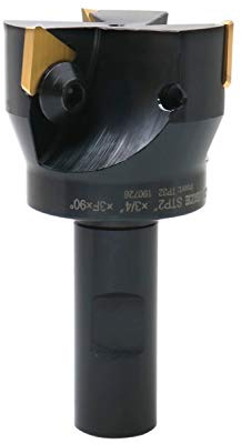 Accusize Industrial Tools Indexable End Mill with 3 Pcs Tpg32 Carbide Inserts, 2'' Cutting Diameter, 3/4'' Straight Shank, 0046-0914
