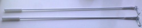 1 pair of Curtain Draw Rods 50cm long - white metal by Sunlover