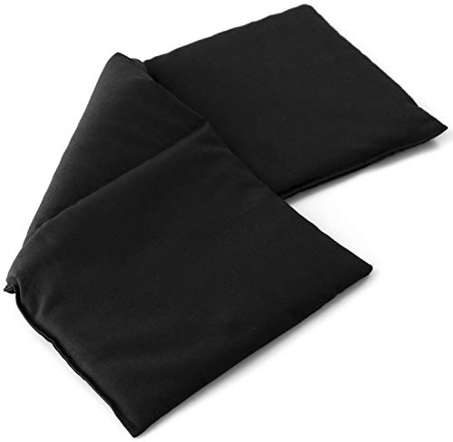 Cuscino termico con semi di uva, 20x50cm, con 3 compartimenti (nero) Cuscino riscaldabile per la schiena, il ventre e molto altro