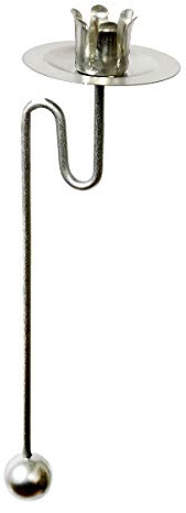 Baumkerzenhalter Balancehalter Pendelhalter für Weihnachtsbaum matt Silber (Silber, 12er)