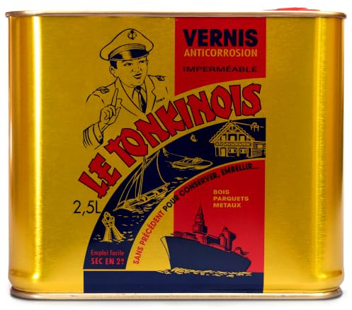 Le Tonkinois VERNIS 2,5 liter beprövad naturoljefärg för inomhus- och utomhusbruk, skiktbildande och mycket glänsande