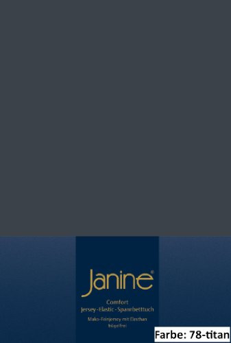 Janine Spannbettlaken Elastic 5002, Gr. 100x200 cm, Fb. 78 Titan, Elastic-Jersey