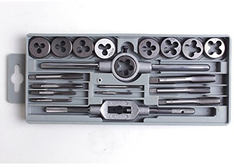 GSR Profi Gewindeschneidsatz, 20-teilig, Gewindebohrer Set M3-M12, Einschnittgewindebohrer & Schneideisen inklusive Zubehör Werkzeug, Für Innengewinde & Außengewinde