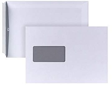 POSTHORN Versandtasche C5 (500 Stück), haftklebende Versandtaschen mit Fenster, weißer Innendruck für Sichtschutz, 229 x 162 mm, 90g/m²