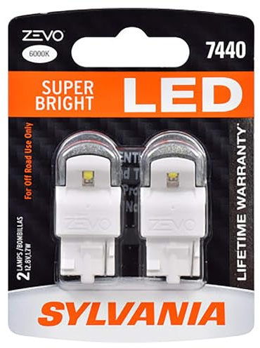 SYLVANIA - 7440 T20 ZEVO LED White Bulb - Bright LED Bulb, Ideal for Daytime Running Lights (DRL) and Back-Up/Reverse Lights (Contains 2 Bulbs)
