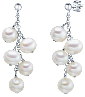 Valero Pearls Damen Ohrringe aus 925/- Sterling Silber mit Süßwasser-Zuchtperle