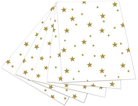 folia 5800 - Fotokarton weiß mit goldenen Sternen, 50 x 70 cm, 10 Bogen, beidseitig bedruckt - zum Basteln und kreativen Gestalten von Karten, Fensterbildern und für Scrapbooking