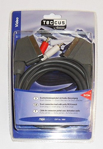 Teccus Cavo audio/video Presa scart <-> presa scart + 2x prese cinch, 2m