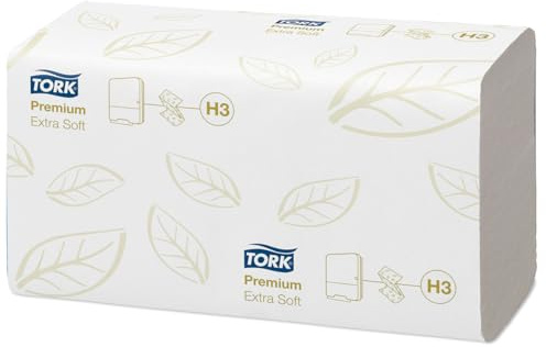 Tork 100278 Extra weiches Z-Falt-Handtuch, 2-lagig, Weiß, H3 Premium
