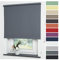 Liedeco® Rollo, Fenster Rollo, Kettenzug-Rollo / 142 x 180 cm (Breite x Höhe), dunkelgrau/Verdunkelnd, Abdunkelnd, Blickdicht/viele Farben, Größen/Breiten 60-200 cm/Variable Montage möglich