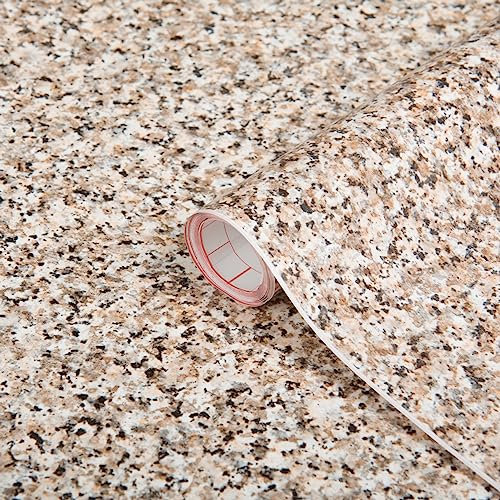 d-c-fix Möbel-Klebefolie Porrinho Beige Stein-Optik 45 cm x 2 m - Möbelfolie selbstklebende Deko-Folie Küchenfolie Küche Schrank Tisch Fensterbank Küchenfronten Bad Granit Marmor-Optik