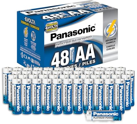 Panasonic Energy Corporation LR6XE/48PC Platinum Power AA Alkaline Battery, 48 Pack
