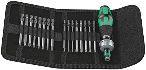 Wera 05051041001 Kraftform Kompakt 60 RA, Handhalter mit Bit-Sortiment, Imperial, 17-teilig, Stück, Farbe