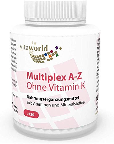 3er Pack Vita World Multivitamin A-Z ohne Vitamin K Jodfrei 3 x 120 Kapseln Vegan Apotheker-Herstellung