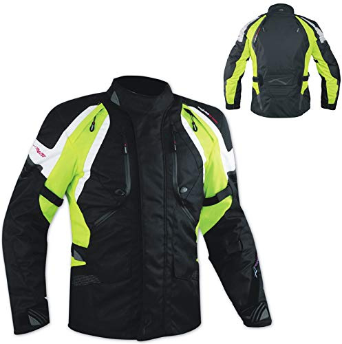 Enduro Giacca Moto Turismo Touring Cordura Impermeabile 4 stagioni Fluo L
