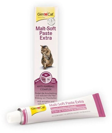GimCat Malt-Soft Pasta Extra, Anti-Hairball Snack per gatti che favorisce l’espulsione dei boli di pelo, 1 tubetto, 1 x 50 g