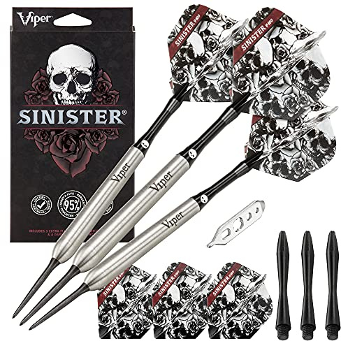 Viper by GLD Products Sinister 95% Tungsten Steel Tip Darts, 25 Grams,Silver,23-3811-25