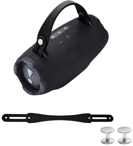 NUHFUFA Silicone Hand Strap for JBL Xtreme 4/3/2 Wireless Bluetooth Speaker, Portable Carrying Strap with Aluminium Screws Anti-Slip and Skin-Friendly(Black)