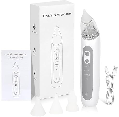 Darryy Nasensauger Baby Elektrisch, Nasal Aspirator Baby, Der Drei-Geschwindigkeitsmodus Saugt Nasenschleim Sicher auf und die Drei Saugköpfe sind für Babys von 0 bis 6 Jahren Geeignet