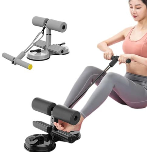 SHUZHENG Bauchmuskeltraining-Hilfsgerät, multifunktional, verstellbarer Bauchmuskeltrainer mit doppelten Saugnäpfen, verstellbarer Bauchtrainer mit Saugnapf und Widerstandsband, drei Stufen der