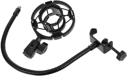 HONITANO Soporte Amortiguador Para Micrófono Clip De Montaje Para Micrófono Soporte De Cuello De Cisne Para Transmisión y Grabación Profesional Escritorio